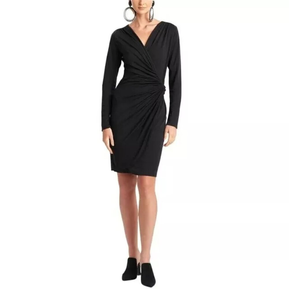 Natori Women TENCEL JERSEY LONG SLEEVE DRAPE DRESS Size M NWT $395